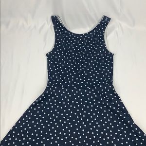 Navy and White Polka Dots Mini Dress